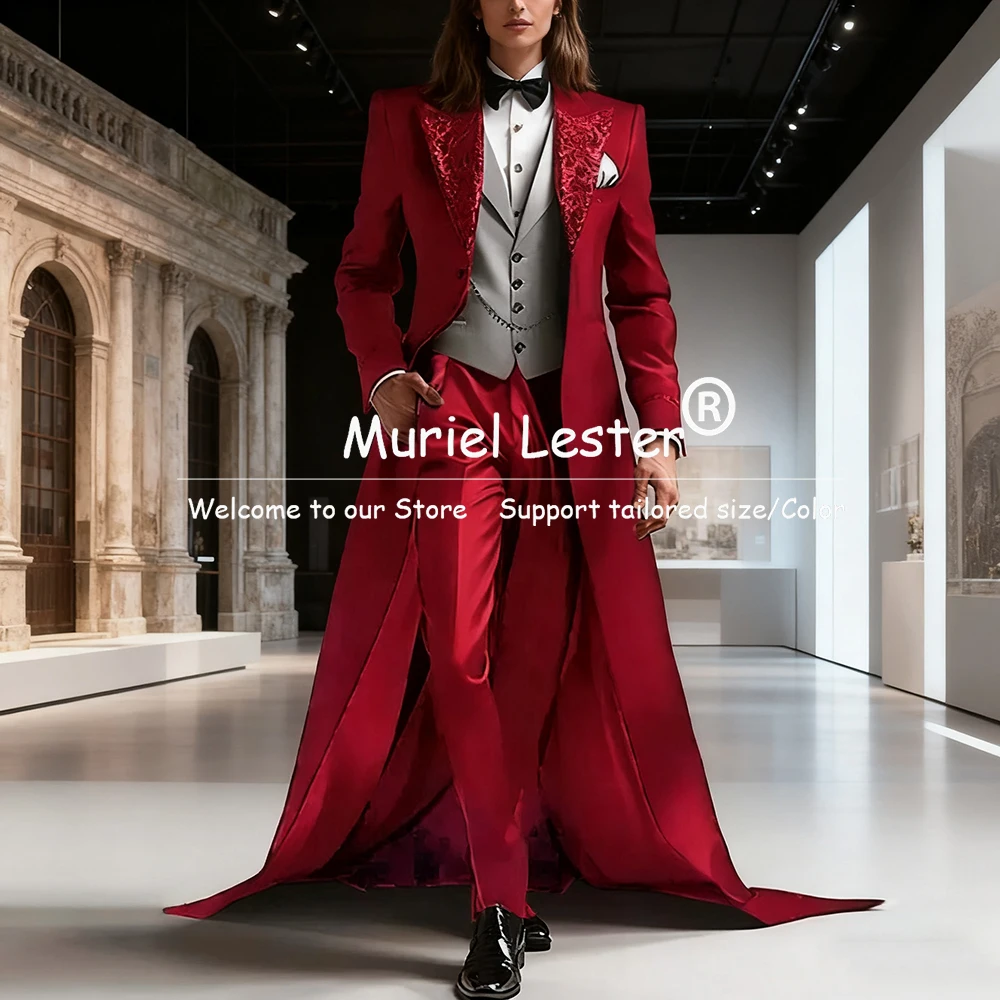 Costumes pour femmes au Design exclusif pour invités de mariage, Blazer de bal à revers pailleté scintillant, Long Tuxedos d'affaires personnalisés pour dames, 3 pièces