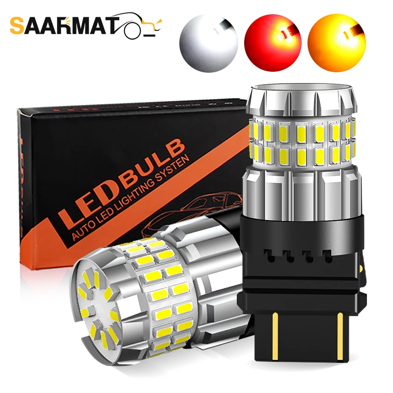 2 stücke T25 3157 P27W P27/7 W DRL Bremslichter Canbus Led-lampen Blinker Weiß Rot gelb Hinten Nebel Lichter Zubehör