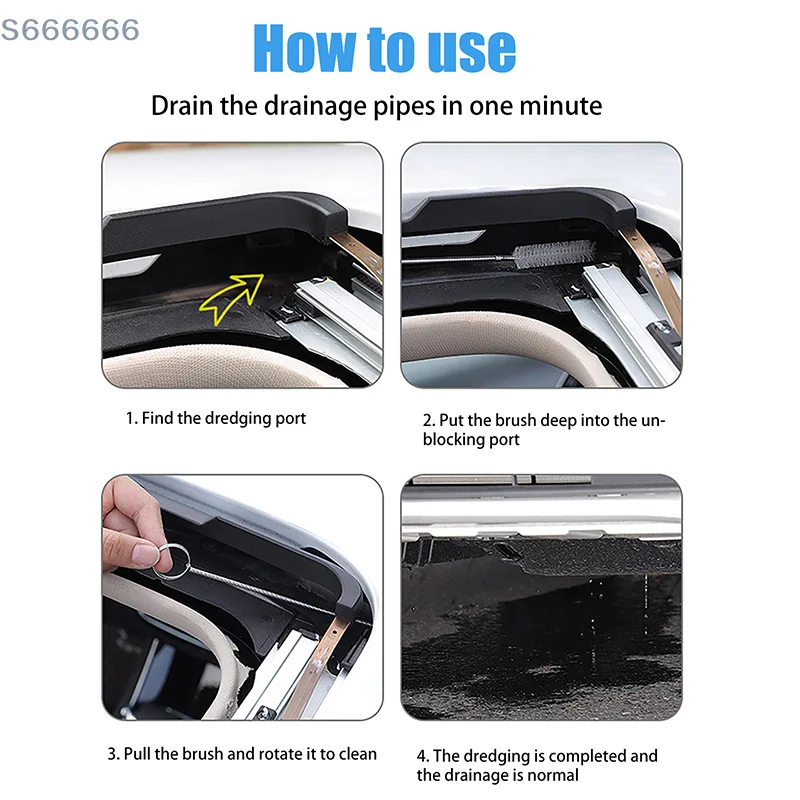 

Vehicle Sunroof Drain Hole Cleaner, Long Hose Sewer Pipe Tool, Car Drainage Unclogger Accessory