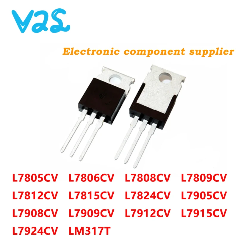 (10pcs) New L7805CV L7806CV L7808CV L7809CV L7812 L7815-CV L7824CV L7905CV L7908CV L7909CV L7912CV L7915CV L7924CV LM317T TO-220