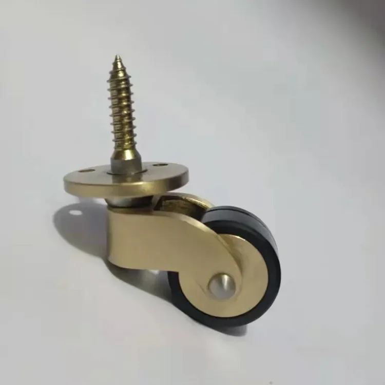 yesNEW 4PCS Brass/Brass+Rubber Furniture Casters Table Chair Sofa Bar Piano Universal Wheel Wear-resistant Silent Furniture Roll