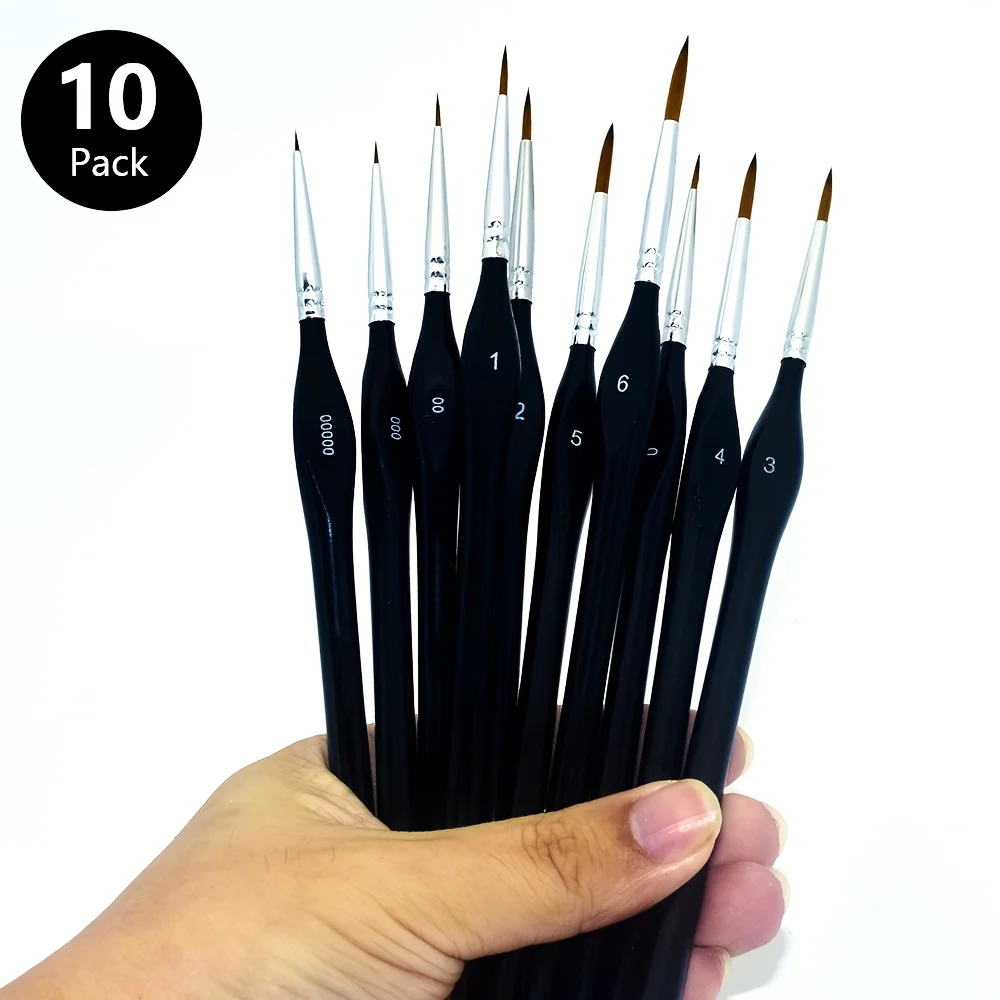 10Pcs Fine Detail Artist Brush Miniature Painting Brushes for Mini Paints Brush Set for Acrylic, Watercolor, Oil, Face, Nail