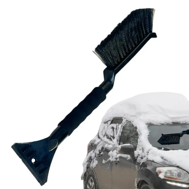 Ice Scrapers For Car Windshield 2 In 1 Ice Scraper And Brush For Car Ergonomic Foam Grip Window Ice Scraper Snow Cleaner For Car