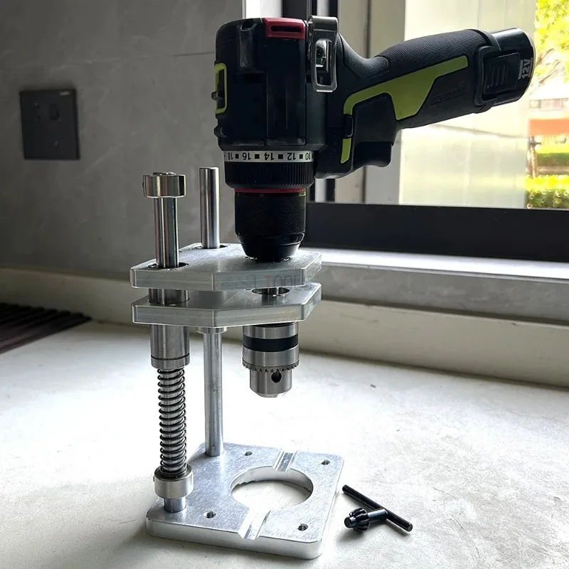 high-precision-vertical-drill-guide-stand-aluminum-drill-auxiliary-bracket-woodworking-straight-drilling-jig-bench-support-tool