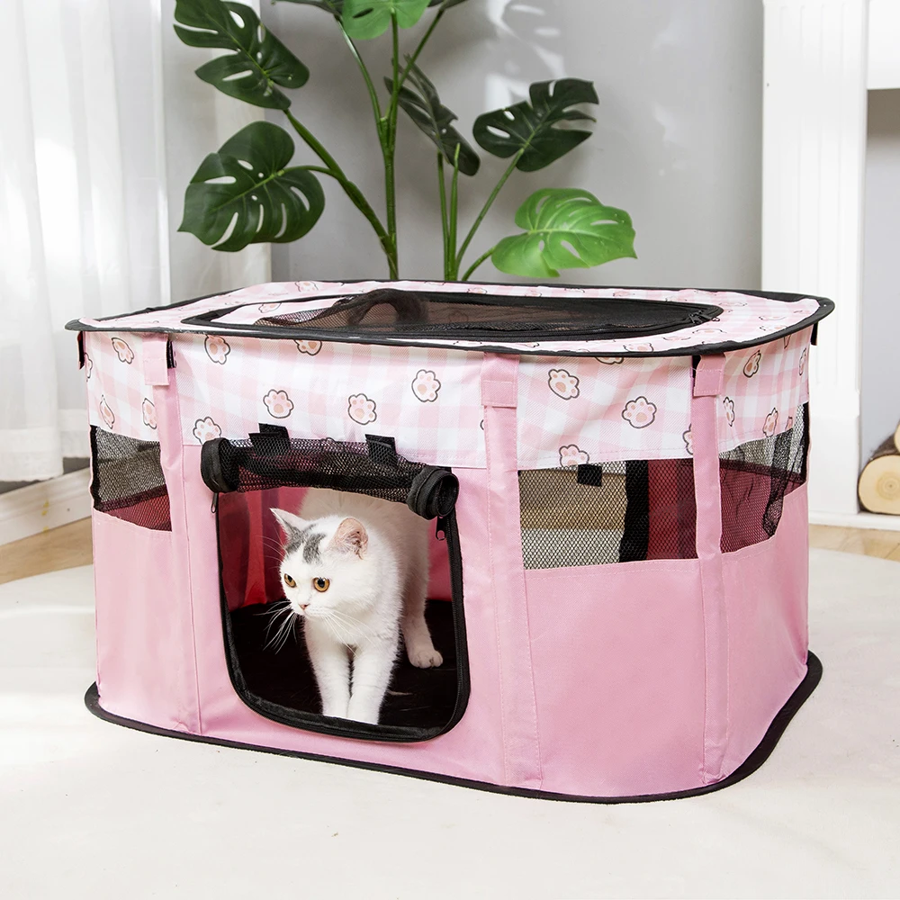 

Cat Delivery Room with Foldable Design, Provides a Safe Space for Mama Cats and Their Kittens Multifunctional Pet Tent