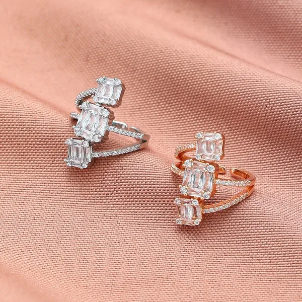 

Модный массивный медный набор колец с микроинкрустацией цирконами для женщин, не тускнеющие, разомкнутые, на указательный палец