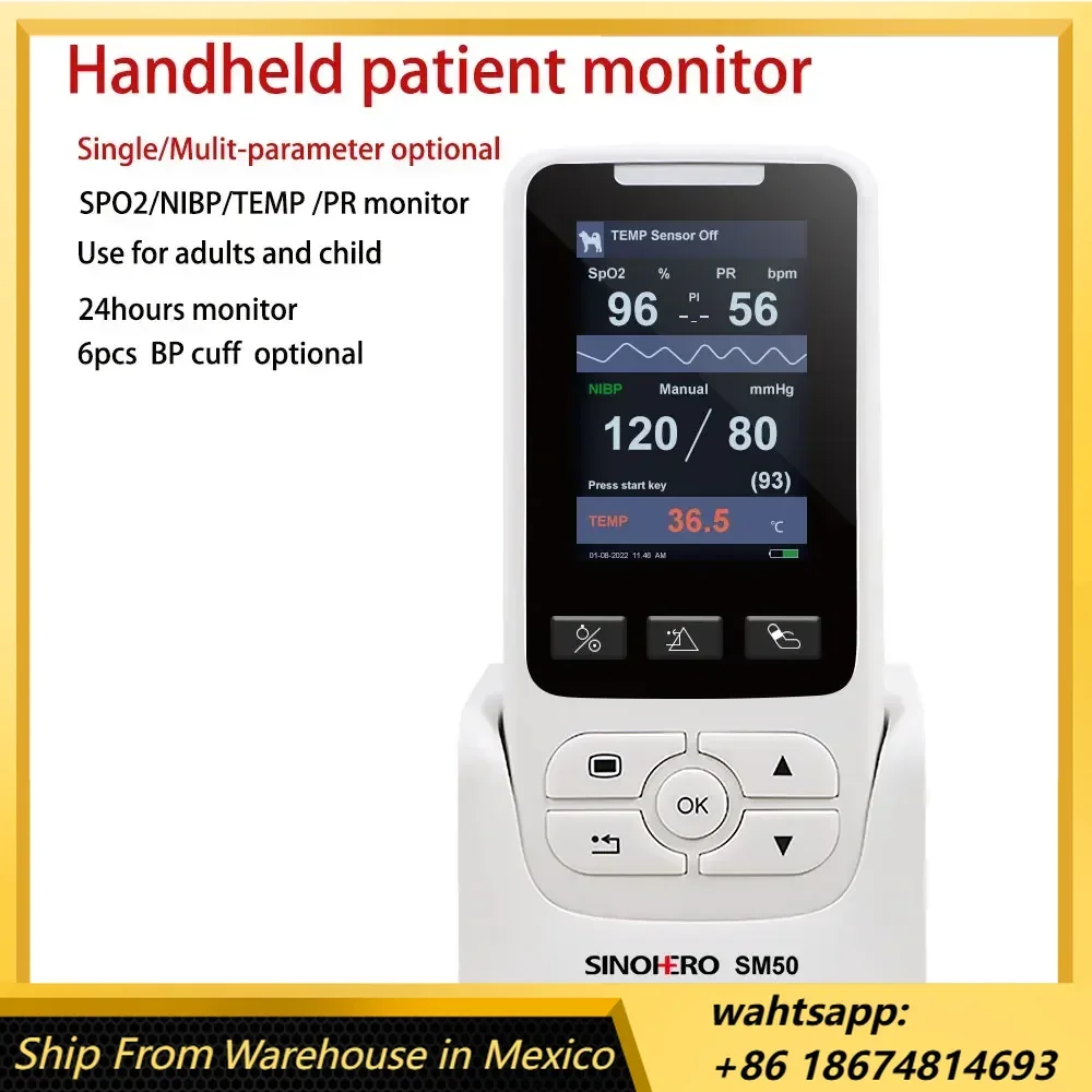 Sm50 hand gehaltener Patienten monitor Heim krankenhaus icu spo2 nibp temp pr Vital funktionen überwachen Einzel-/Multi parameter optional