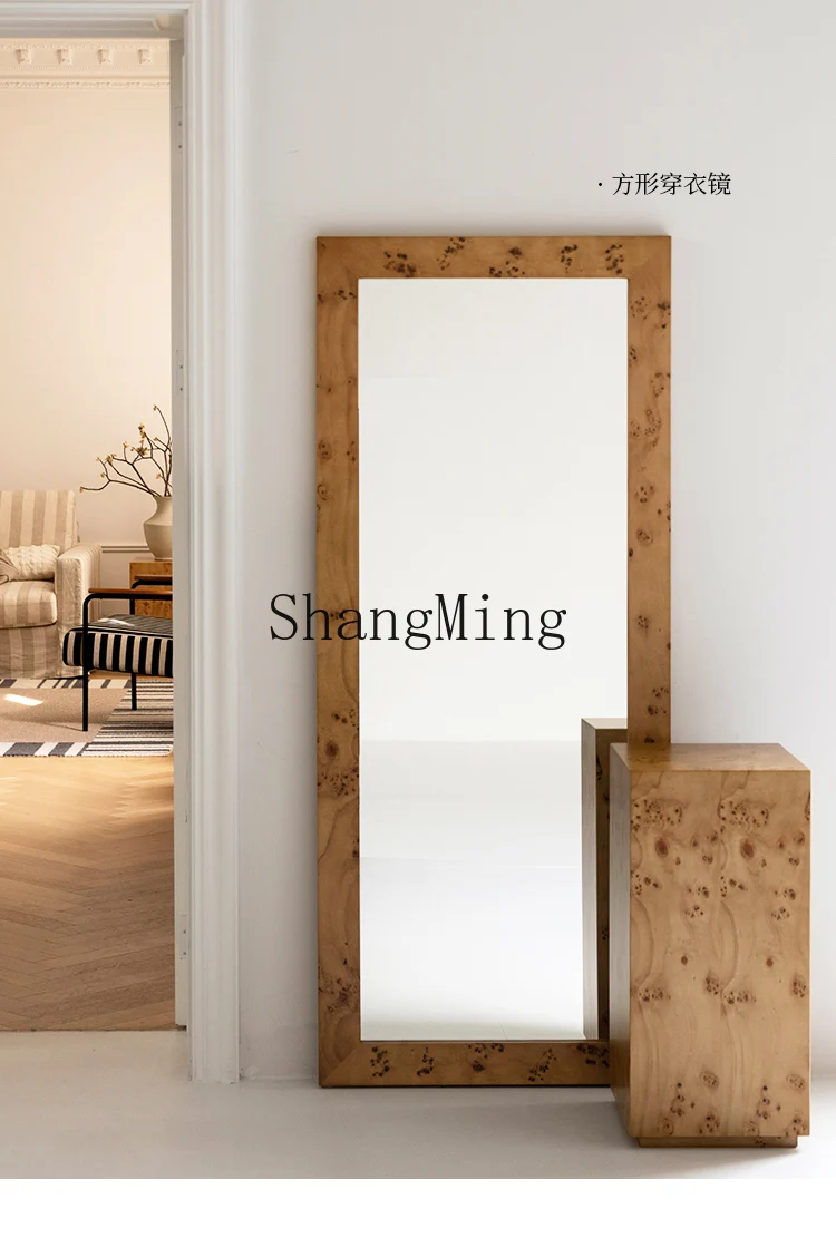 

ZYYnew pomegranate full-length mirror tree tumor sticker skin medieval retro old money wind high copper-free silver mirror