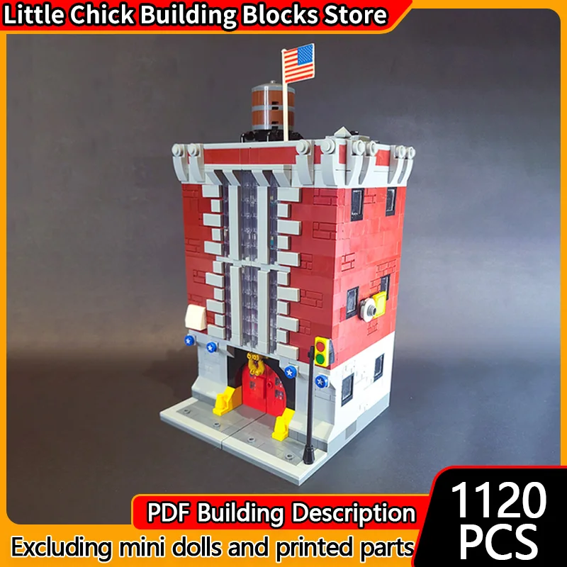 

Модель City Street View MOC, строительные кирпичи, пожарная станция, штаб, модульная технология, подарки, праздник, сборка, детский игрушечный костюм