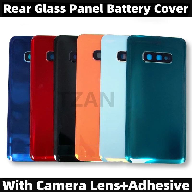 

For Samsung Galaxy S10E Back Glass Panel SM-G970 Battery Cover With Camera Lens+Adhesive rear Door Housing 3D plating Case Bezel