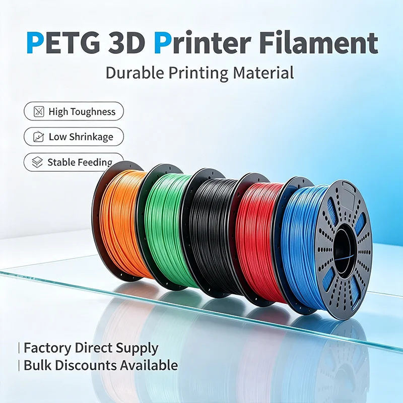 PETG 3D Printer Filament 1.75mm High Precision Printing Material Strong Toughness Low Shrinkage Friendly Filament for 3D Printer