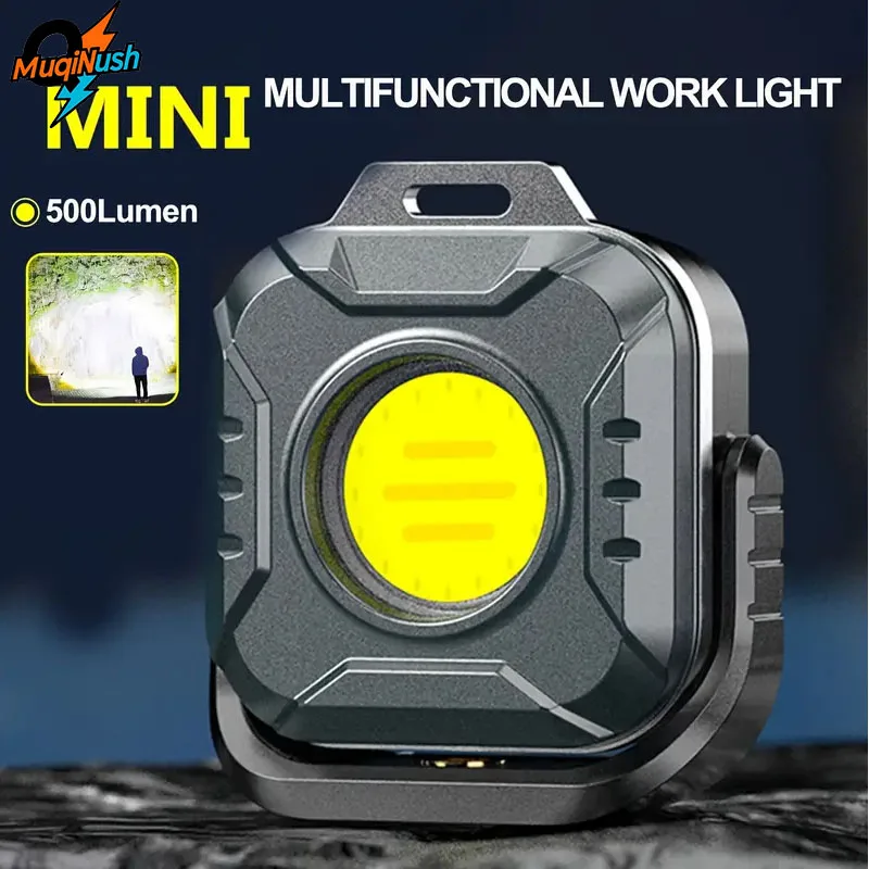 

MuqiNush Mini Powerful LED Work Light with Magnetic Outdoor Cycling Camping Super Bright Emergency Overhaul Lamp Flashlight