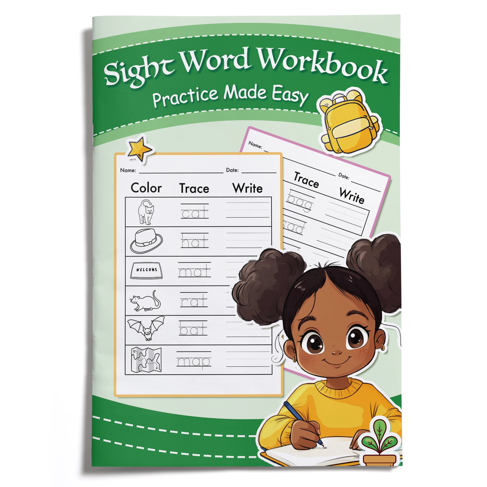English Words Coloring Book for Kids, Cute Cartoon Patterns, Preschool Early Learning Activity Book, Fun English Learning
