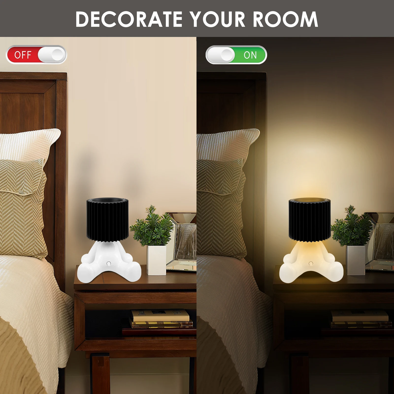 Shy Boy Table Lamp Personality Design Human Reading Lights Bedside Table Lamp Funny Anniversary Gag Children's Gifts