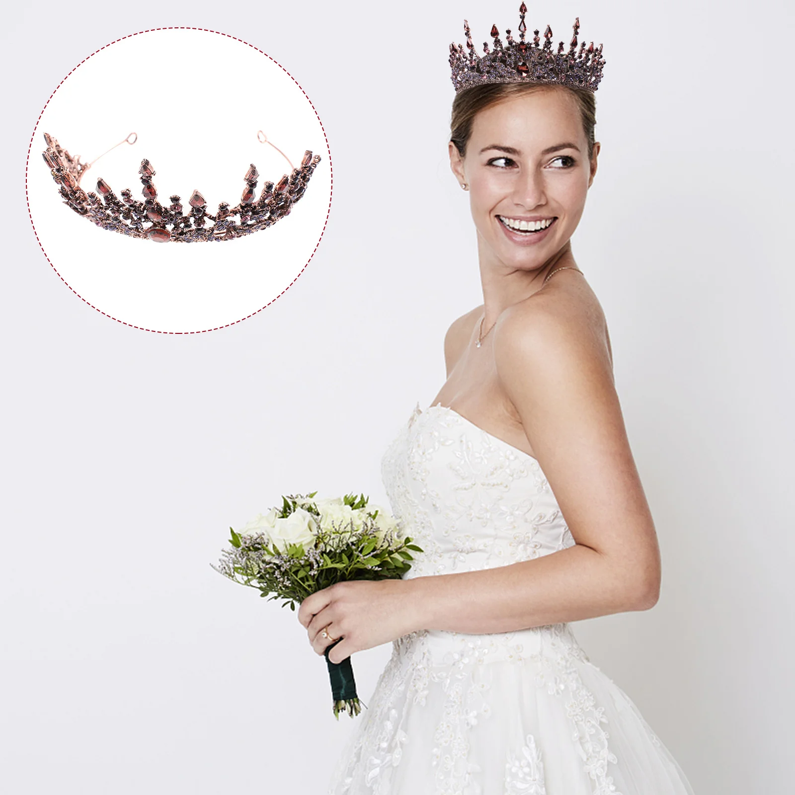 

1pc Birthday Crown Hair Accessory Women Girls Bridal Tiara Baroque Retro Crown Headdress Wedding Party Prom Costume Decor