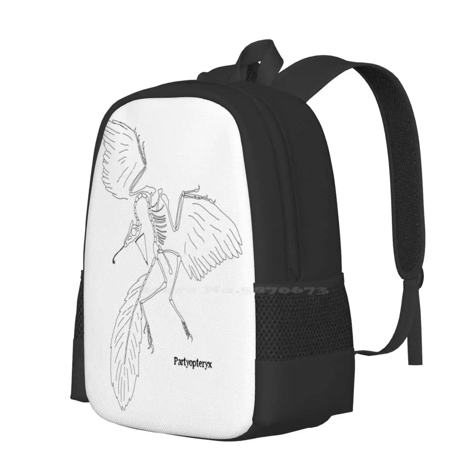 Partyopteryx Pattern Design Laptop Travel School Bags Science Dinosaur Party Evolution Bird Museum Archaeopteryx Wildlife