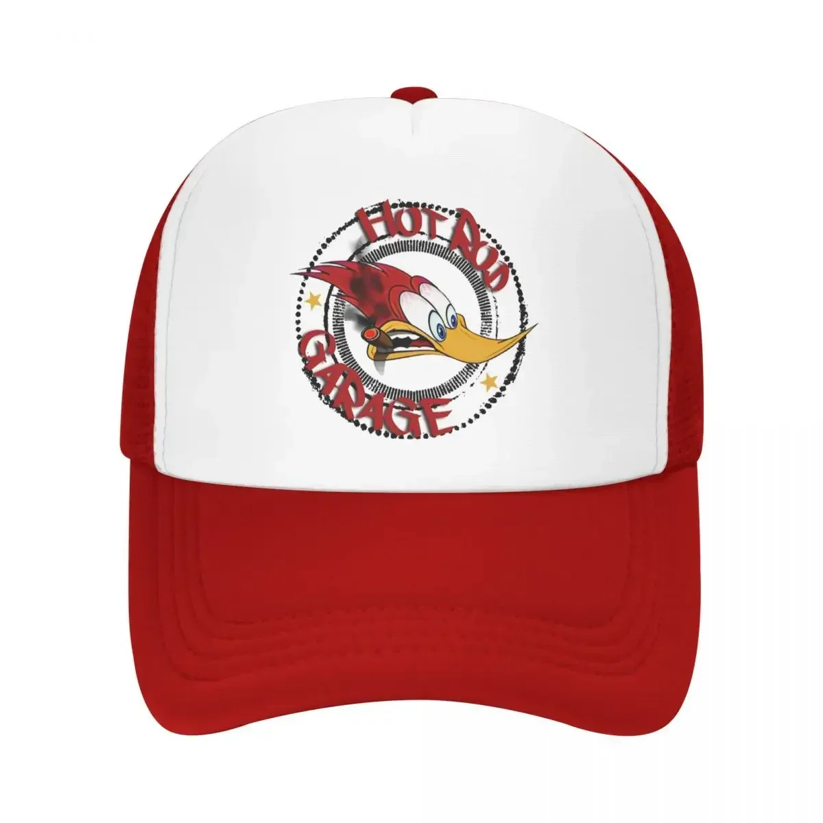 

Woodys Hot Rod Garage Mesh Baseball Cap Adult Sport Sun Hat Mr.Horsepower Car Racing Dad Adjustable Snapback Trucker