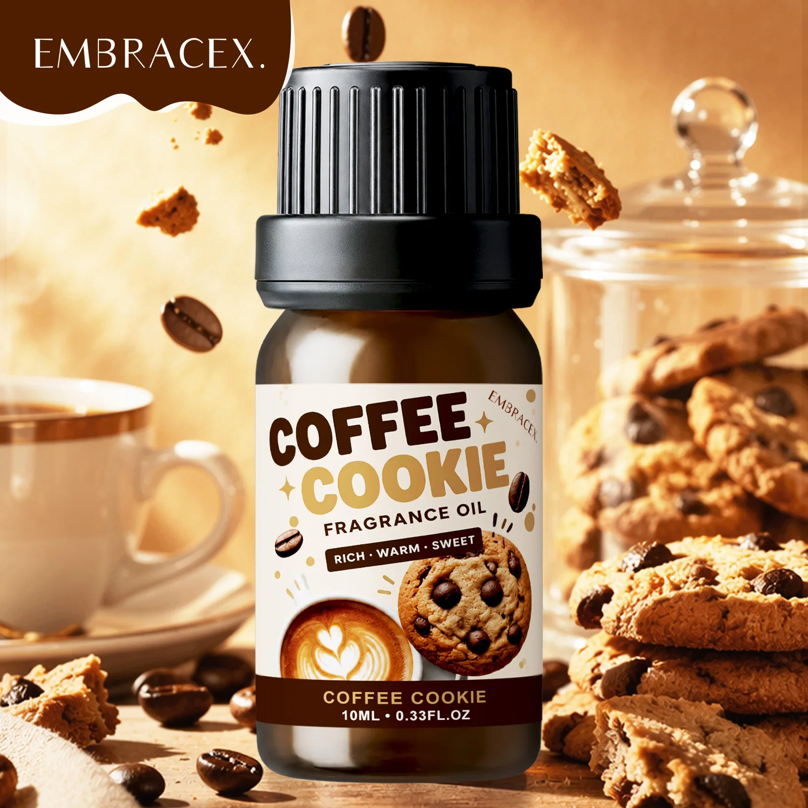 10ml Coffee Cookie Fragrance Oils Delicious Warm Sweet Scent Diffuser Fragrance For Home/Candle Making Special Gift For Friend