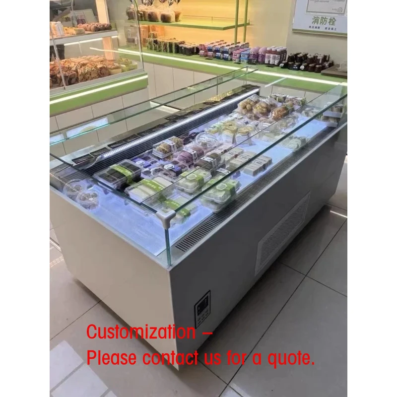 custom.Commercial Luxury Bakery Display Cabinet Standing Refrigerated Cake Display Chiller Double Layer Tempering Glass Bac