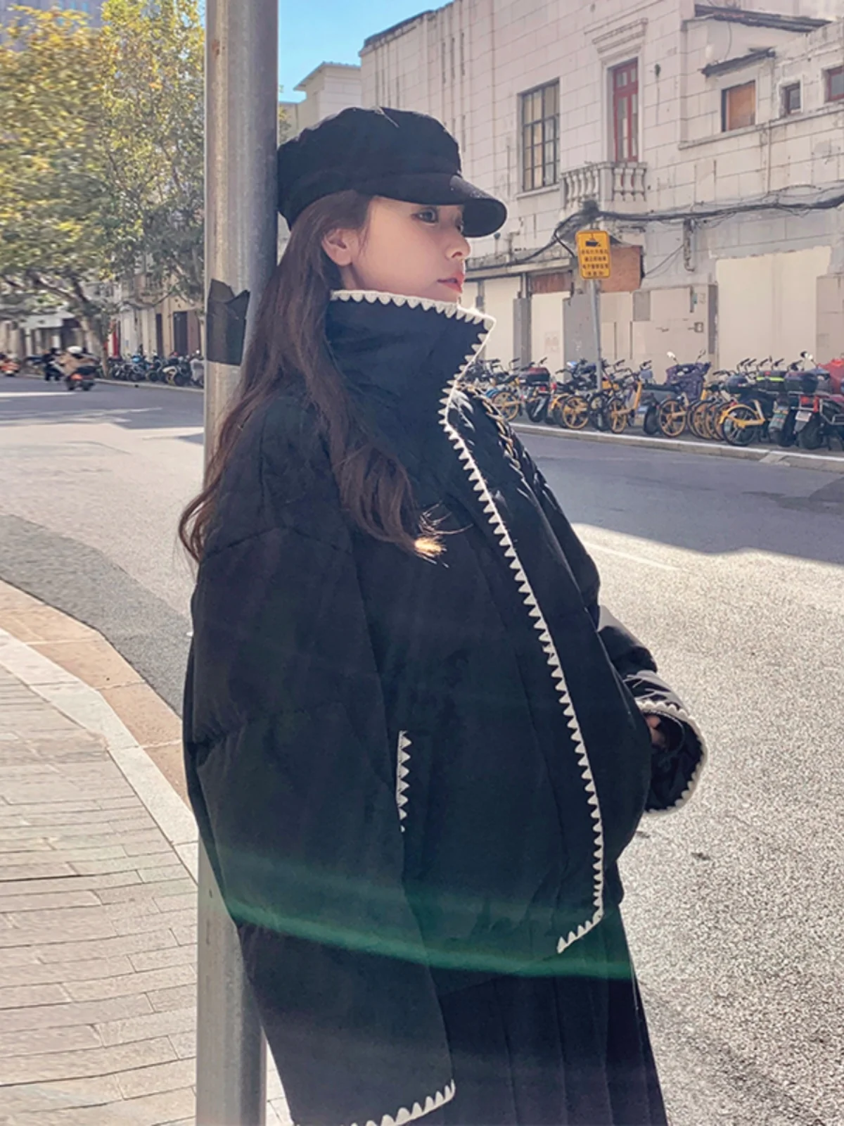 블라 두 다운 재트 여성용 겨울 2025 신상 고급 감각적인 매우 아름다운 90% 화이트 두 깃털 코트