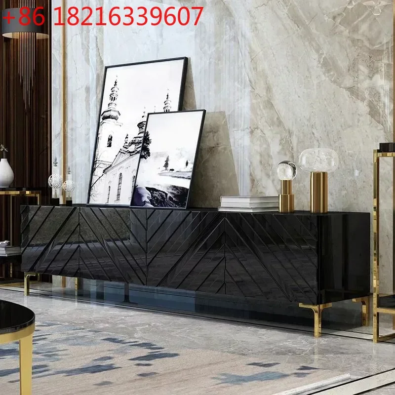 

Light Luxury TV Cabinet and Tea Table Combination Living Room Post-Modern Neoclassical Low Cabinet