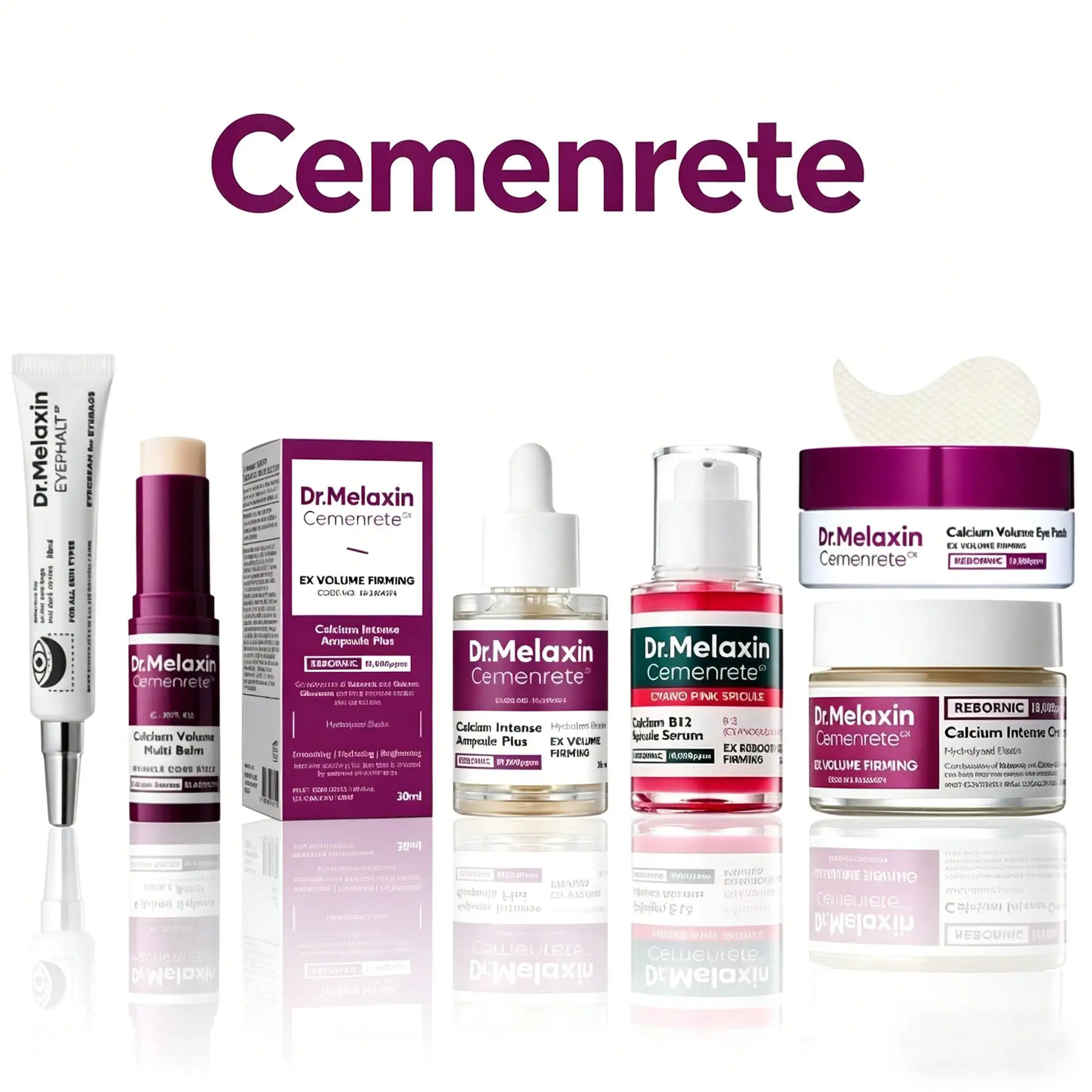 Korea Cemenrete Calcium Volume Multi Balm Wrinkle AntiAging Firming Reduce Fine Lines Calcium Ampoule Serum Eye Patchs Skincare