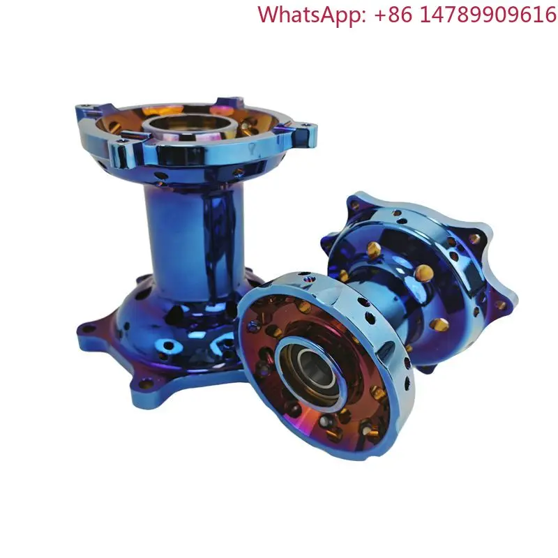 Blue Burnt CNC Forged Aluminum Alloy Wheel Hub Universal Motorcycle Accessories Supermoto Custom Color High Performance Design