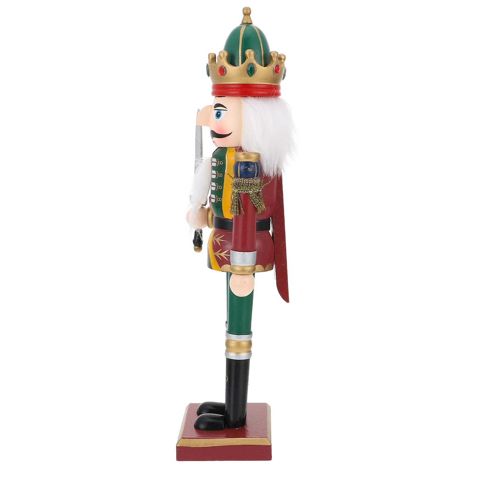 

1pc Wooden Nutcracker Decor Festive Home Party Decoration Craft Ornament Desktop Puppets Decor Walnut Soldier Figure