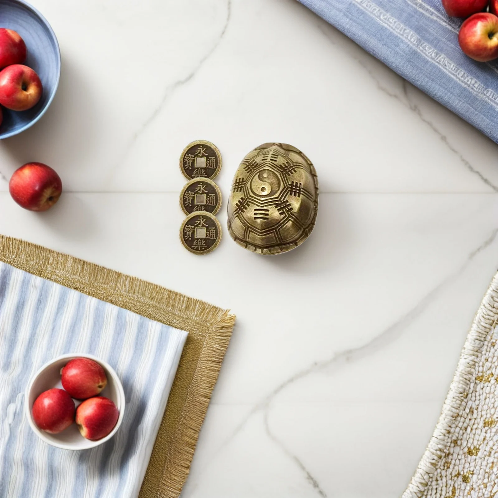 1 مجموعة سان كاي الحرف اليدوية الرجعية السلاحف قذيفة النحاس تمثال خمر مكتب زخرفة المنزل مكتب غرفة المعيشة الديكور العرافة عملة #2