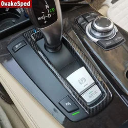 카본 파이버 컬러 자동차 액세서리 센터 콘솔 기어 변속 프레임 기어시프트 커버 트림 (BMW F10 F18 F07 F06 F12 F13 F25 F26 용)