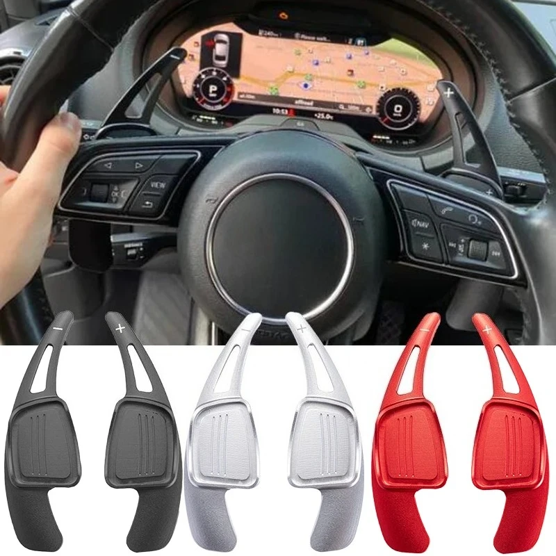 

Aluminum alloy Steering Wheel Paddle Shift For Audi 2017 2018 2019 S3 S5 SQ2 SQ5 TT A3 8V A4 A5 Q2 Q3 Q5 Q7
