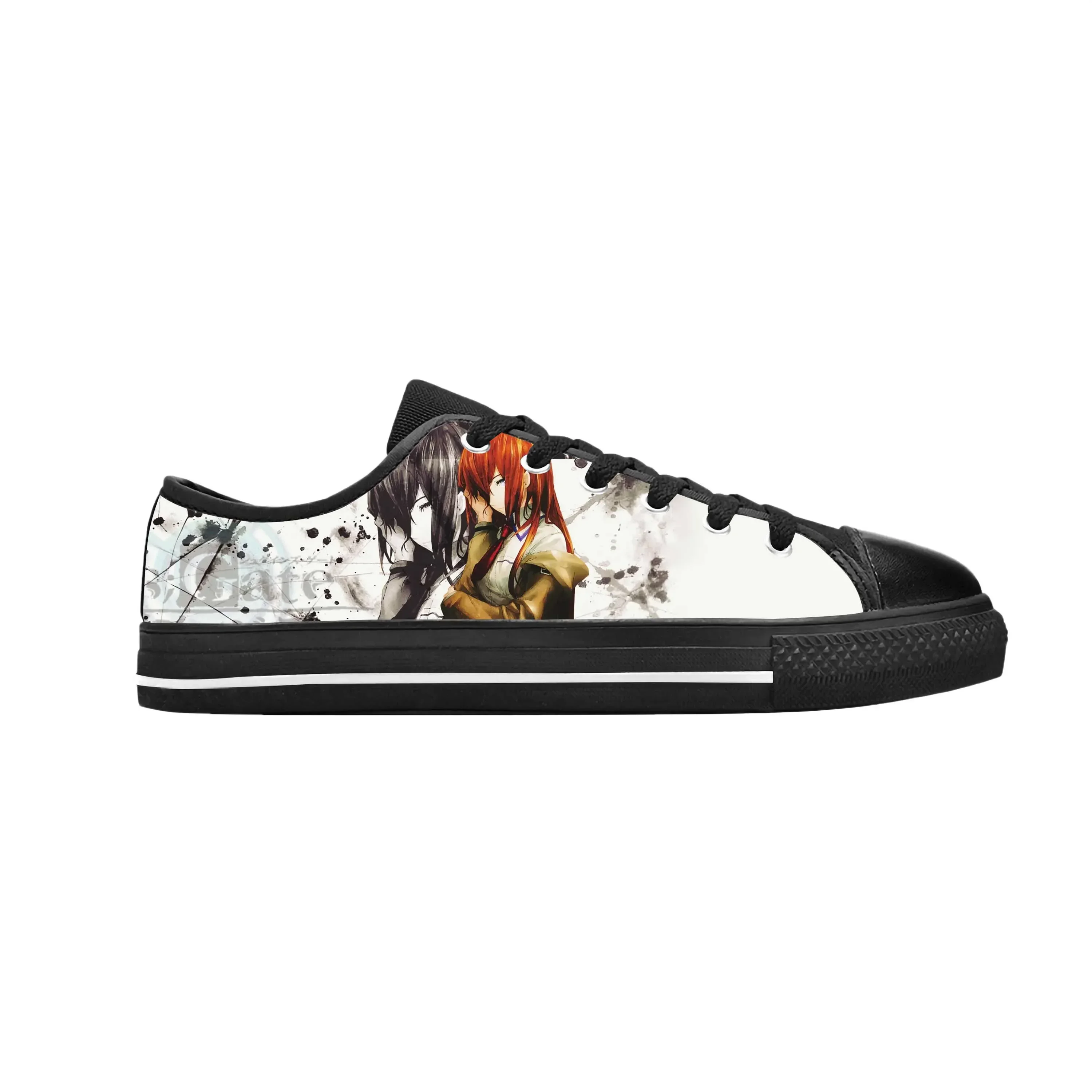 

Hot Japanese Anime Manga Makise Kurisu Steins Gate Casual Cloth Shoes Low Top Comfortable Breathable 3D Print Men Women Sneakers