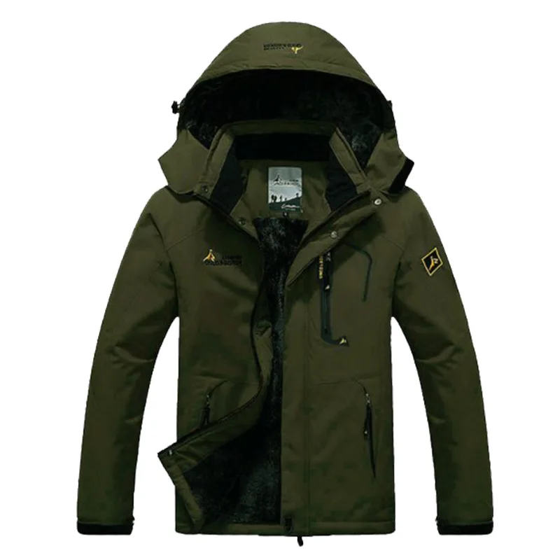 Jaqueta de pele à prova de vento masculina, parka grossa, casacos quentes, caminhadas ao ar livre, trekking, masculino, inverno, 2024