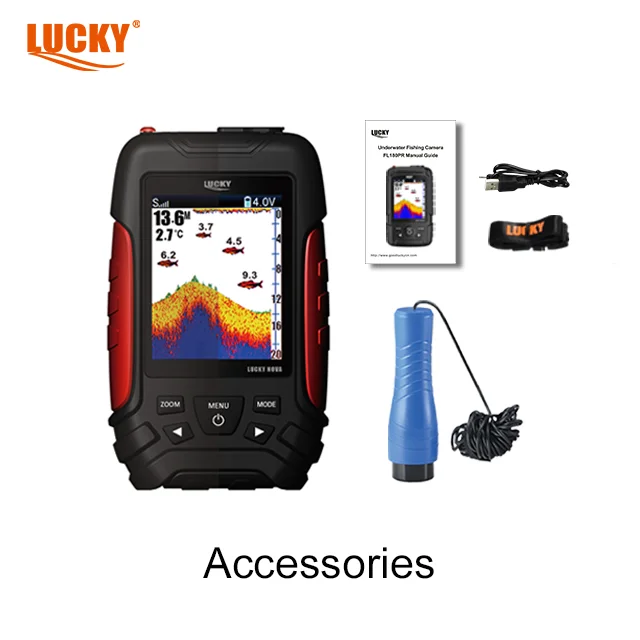 Lucky Portable Fish Finder FL168LiC-Ice 2.8 Inci 3.7V Baterai Lithium-Ion Tampilan Dot-Matrix Berwarna dengan Tipe Memancing di Es
