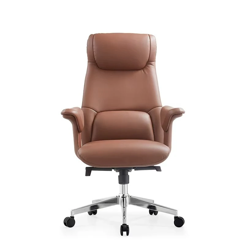Luxury Reclining Leather Office Chair with Footrest Comfortable Swivel Boss Chair Executive Computer Chair Factory Price