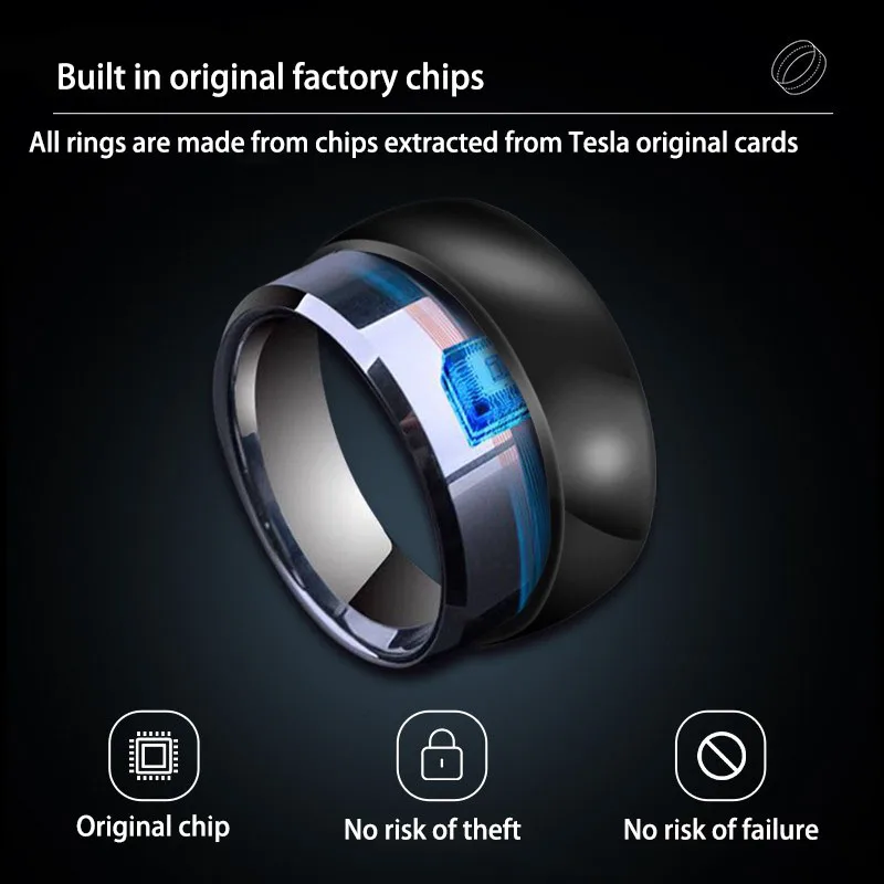 For Tesla Model 3 Model Y Smart Key Ring Accessories NFC Ceramic Ring Replace Car Key Card Key Fob Made With Original Card Chips