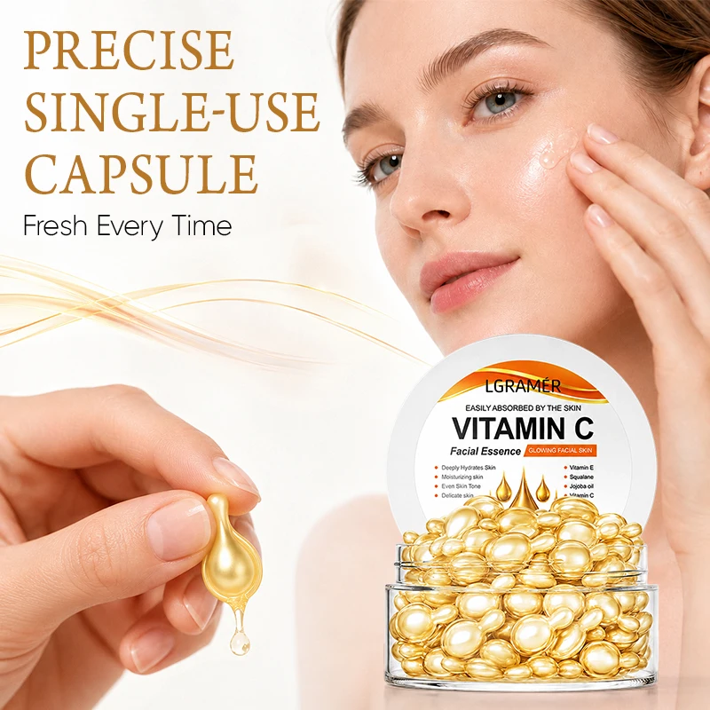 Cápsulas de Essência Hidratante com Vitamina C (40/80 unidades), Essência Facial Nutritiva e Hidratante, Essência de Hidratação Profunda Ideal para Vi