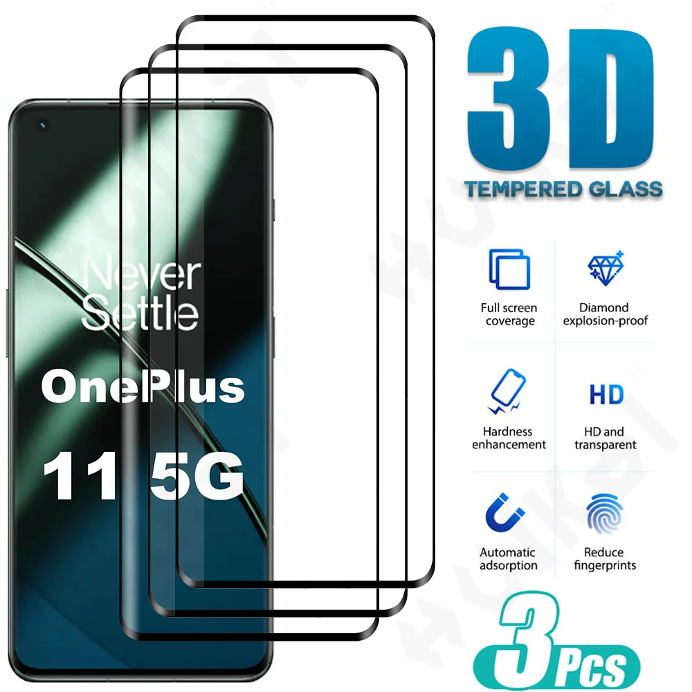 1-3 قطعة الزجاج المقسى التغطية الكاملة حامي الشاشة ل OnePlus 11 10 9 8 7 برو Nord 2T 10T N300 N200 N100 CE 5G فيلم الزجاج