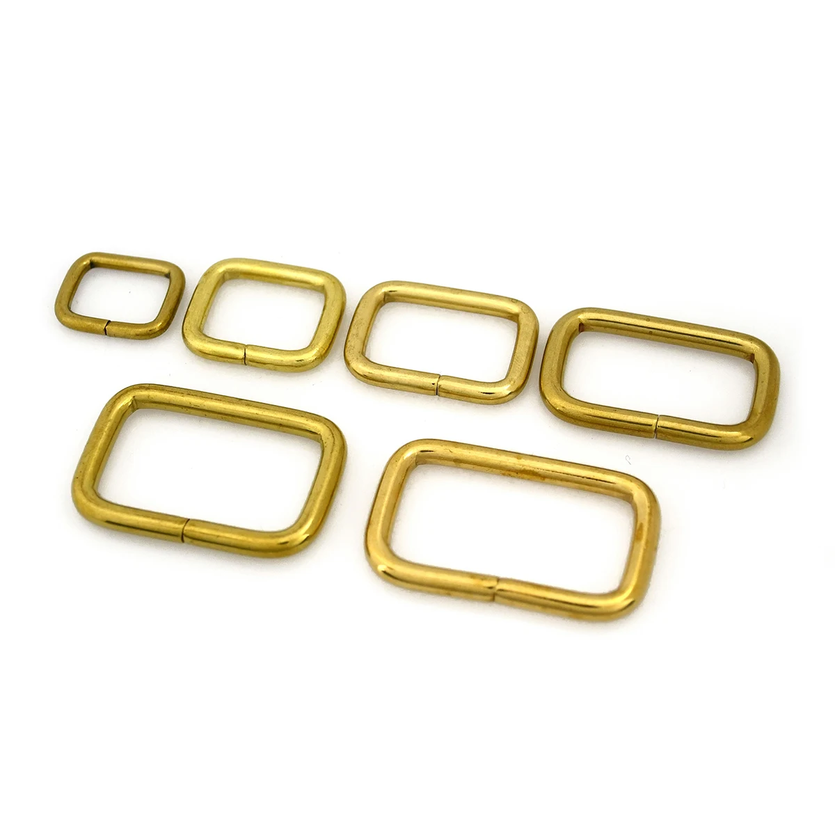 2x Brass metal wire formed rectangle ring buckle loops for webbing leather craft bag strap belt buckle garment luggage purse DIY