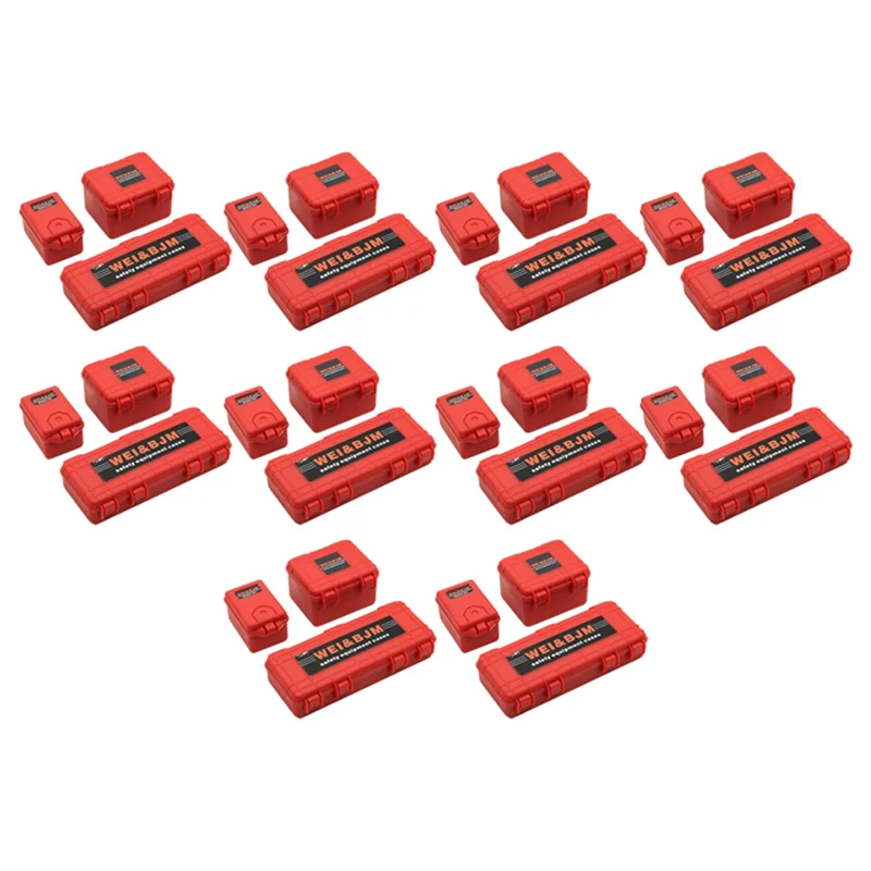 B49B-30個入り プラスチック製 RCカー収納ボックス デコレーションツール トラクサス TRX4 アキシャル SCX10 90046 D90 1/10 RCクローラーアクセサリー レッド
