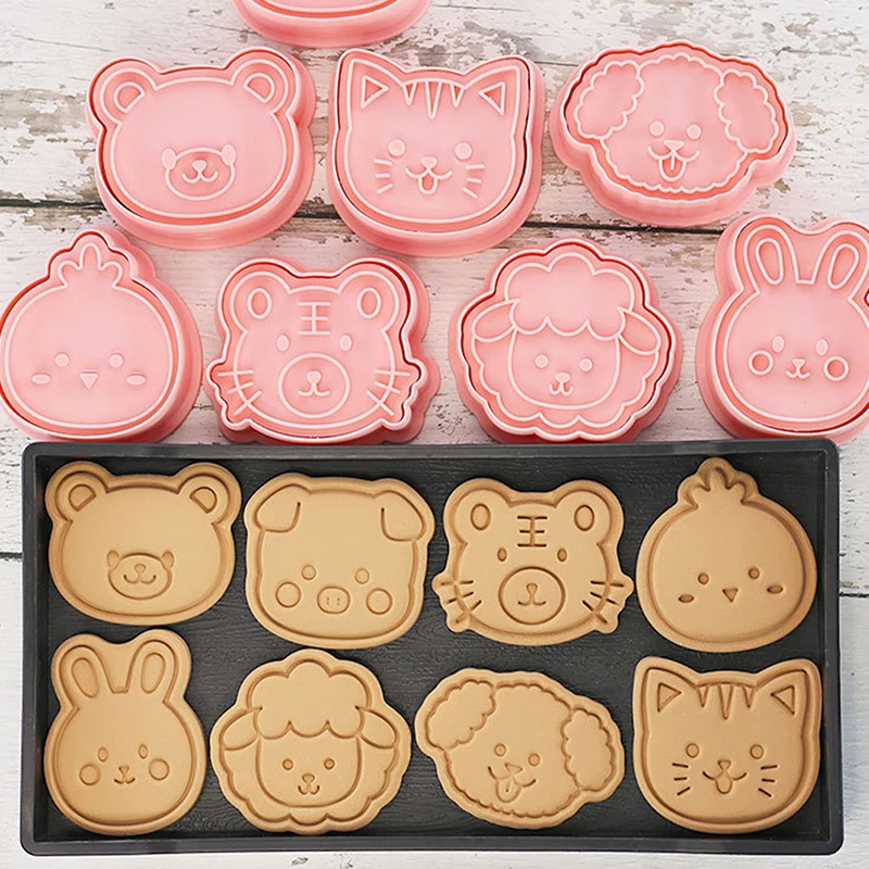 

8 шт., формочки для печенья с мультяшными животными, лесные животные, форма для выпечки печенья