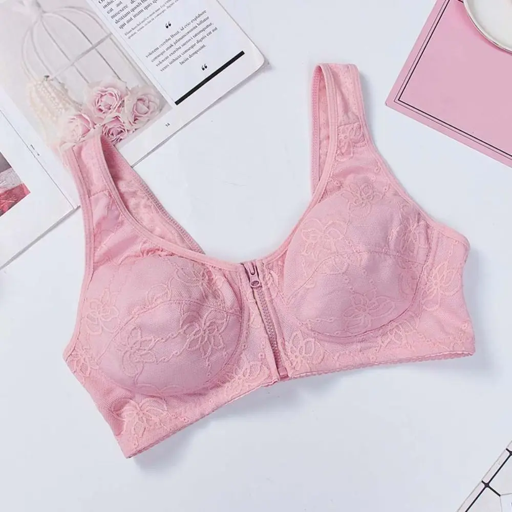 Sutiã de fivela frontal de meia idade para mulheres, lingerie para mãe grávida, sutiã push up, tamanho grande, costas de beleza