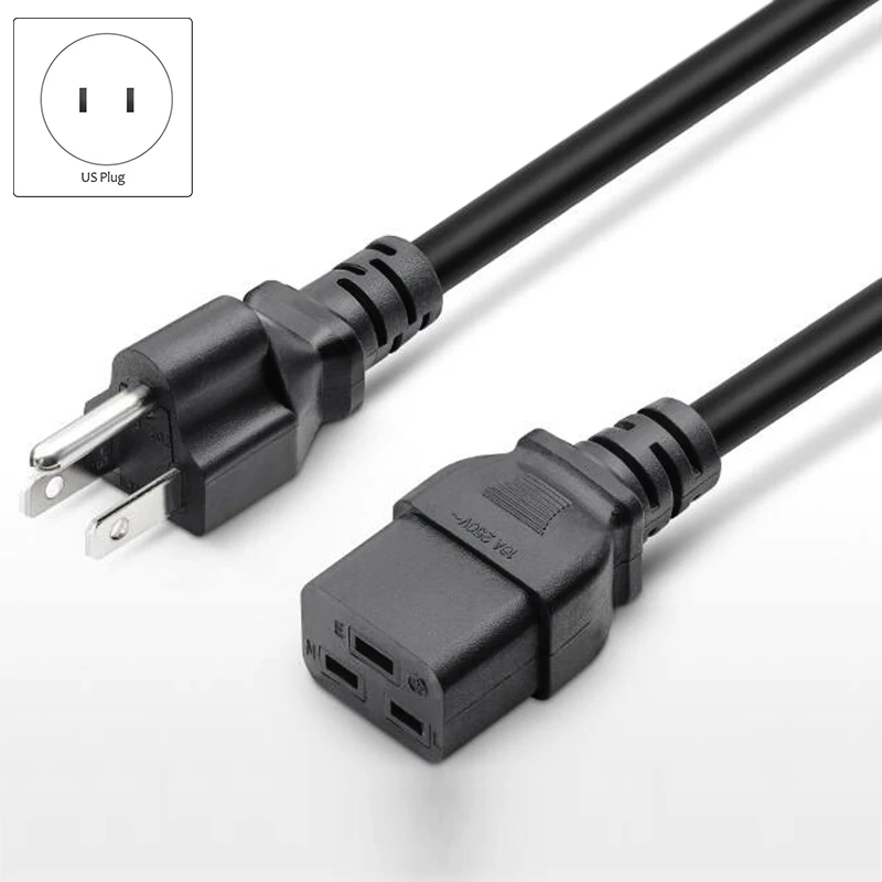 US Nema 5-15P TO C19 AC Power Extension Cable Cord Nema 5-15P To IEC 320 C19 Power Cord(US Plug)