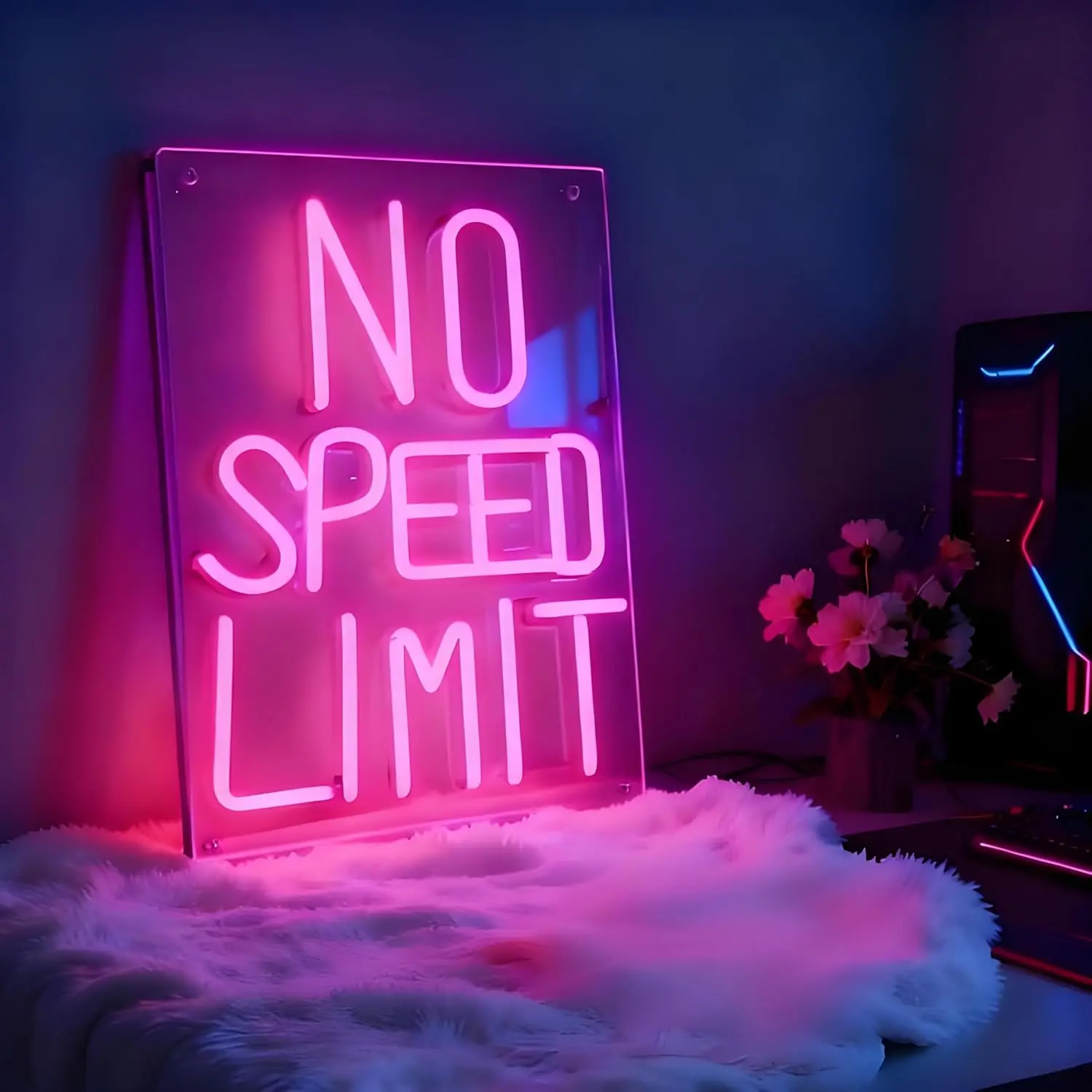 

No Speed Limit Neon Sign Art Wall Light USB LED Neon Light for Kids Room Garage Bar Gaming Room Bedroom Decoration Birthday Gift