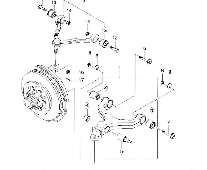 4451037001 Ssangyong Kyron Actyon Korando rexton Front Lower Rh lh Suspension arm 4452037001