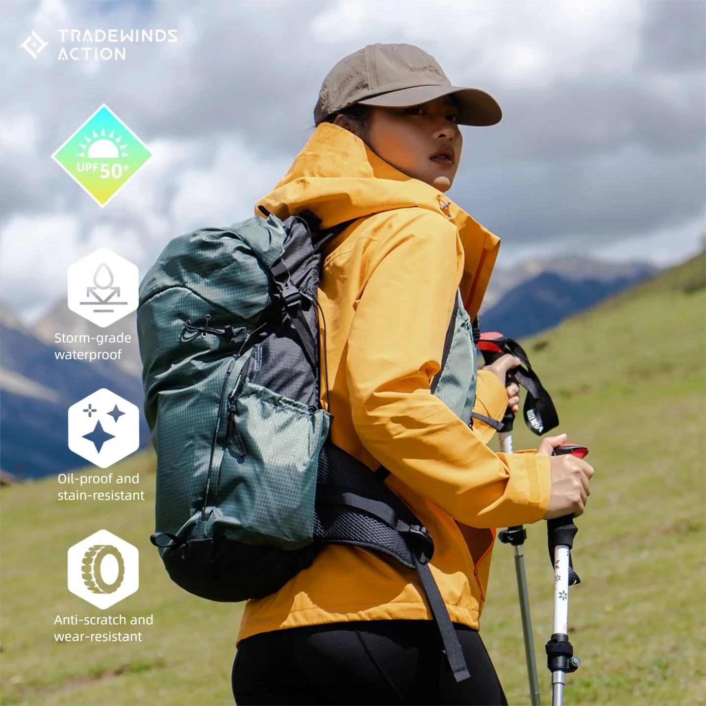 

Nu-June Woman's Windbreaker Autumn Waterproof Hiking Hooded Lightweight Jacket Outdoor Coat for Hunting Climbing Camping Fishing