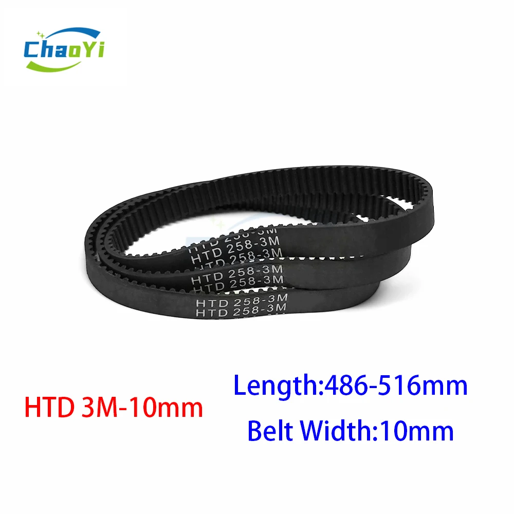 

HTD 3M Closed Loop Rubber Timing Belt Pitch Length 486 489 492 495 498 501 504 507 510 513 516mm Width 10mm 477-3M 495-3M 504-3M