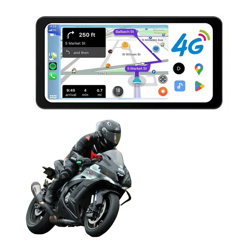 7-Inch Oem Custom GPS Navigator Motorcycle Monitor Portable Carplay Android Auto Radio Motorbike Software Updates 6.3\
