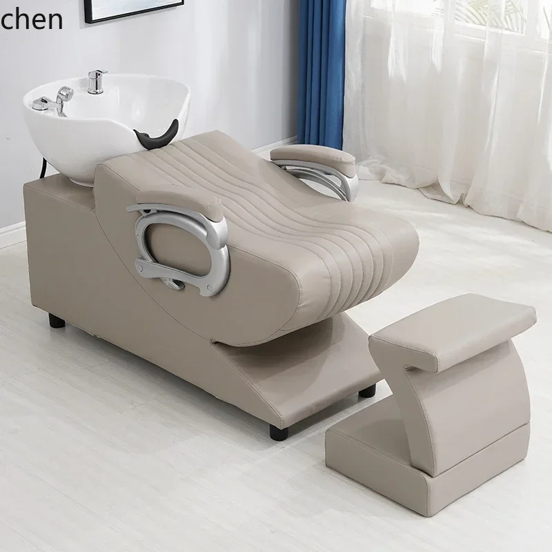 y8- shampoo chair flush bed ceramic basin for hair salon and hair salon