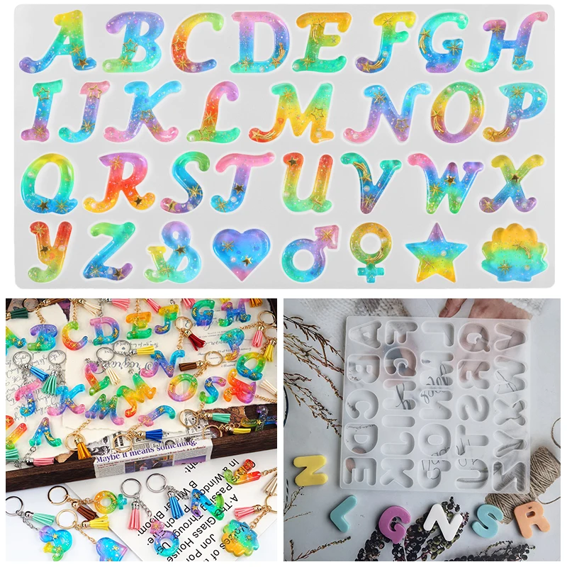 Alphabet Letter Number Silicone Mold Decoration Craft for Earring Pendant Creative KeychainCrystal Epoxy Resin Mold